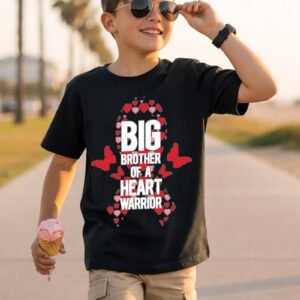 Big Brother of a Heart Warrior Butterfly T-Shirt