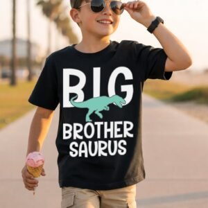 Big Brother Saurus Turquoise Dinosaur Silhouette T-Shirt