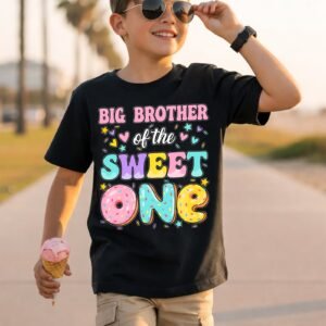 Big Brother of the Sweet One Pastel Sweet-Themed Lettering T-Shirt