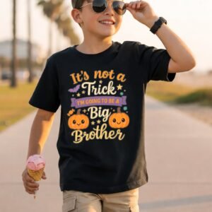 It's Not a Trick I'm Going to Be a Big Brother Smiling Pumpkins T-Shirt