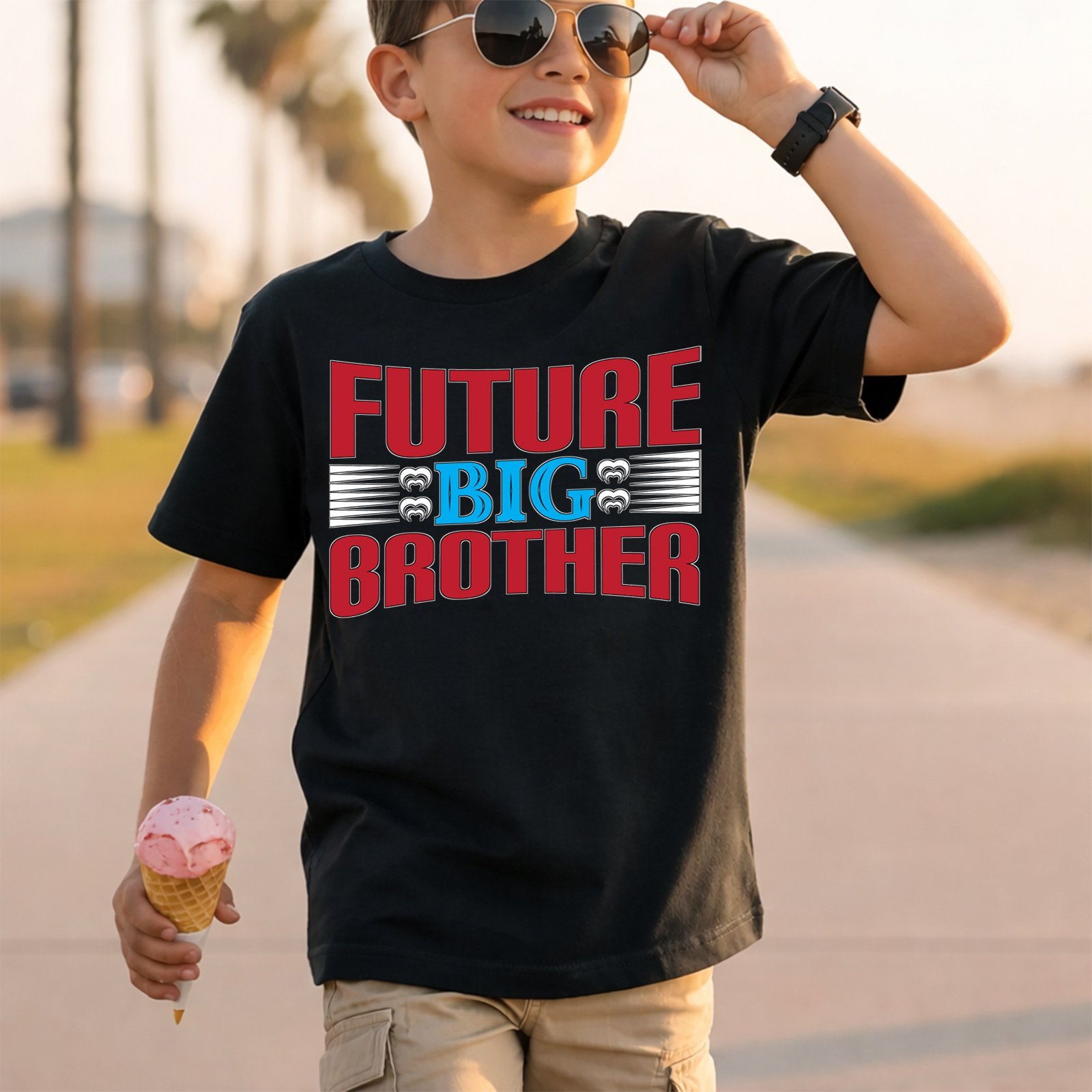 Future Big Brother Red And Blue Varsity Lettering T-Shirt