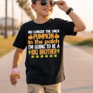 Going to Be a Big Brother Orange Pumpkins And Autumn Leaves T-Shirt