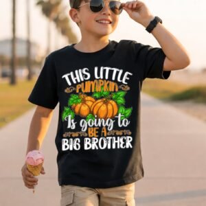This Little Pumpkin Is Going to Be a Big Brother Orange Pumpkin Cluster T-Shirt