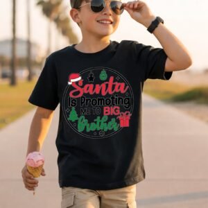 Santa Is Promoting Me to Big Brother Circular Christmas Badge T-Shirt