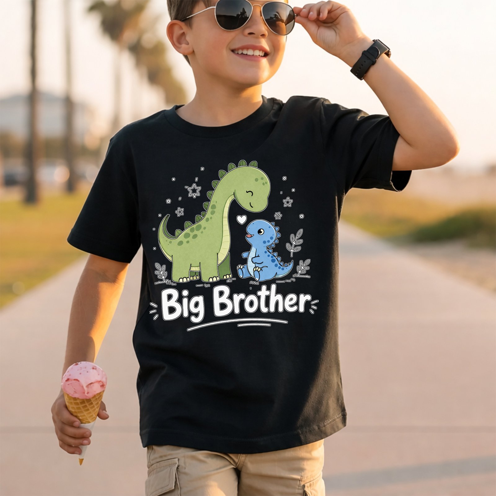 Big Brother Large Green Dinosaur T-Shirt