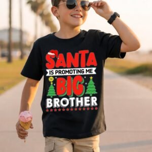 Santa Is Promoting Me Big Brother Christmas Trees T-Shirt