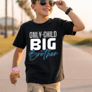 Only Child Big Brother Crossed-Out Only Child Lettering T-Shirt