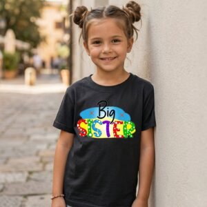 Big Sister Multicolour Patterned Bubble Letters T-Shirt