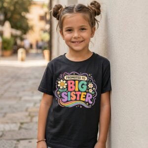 Design on a black kids T-shirt