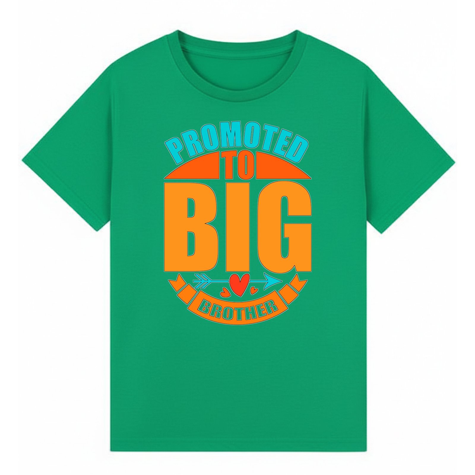 Promoted to Big Brother Orange And Turquoise Badge T-Shirt - Image 8