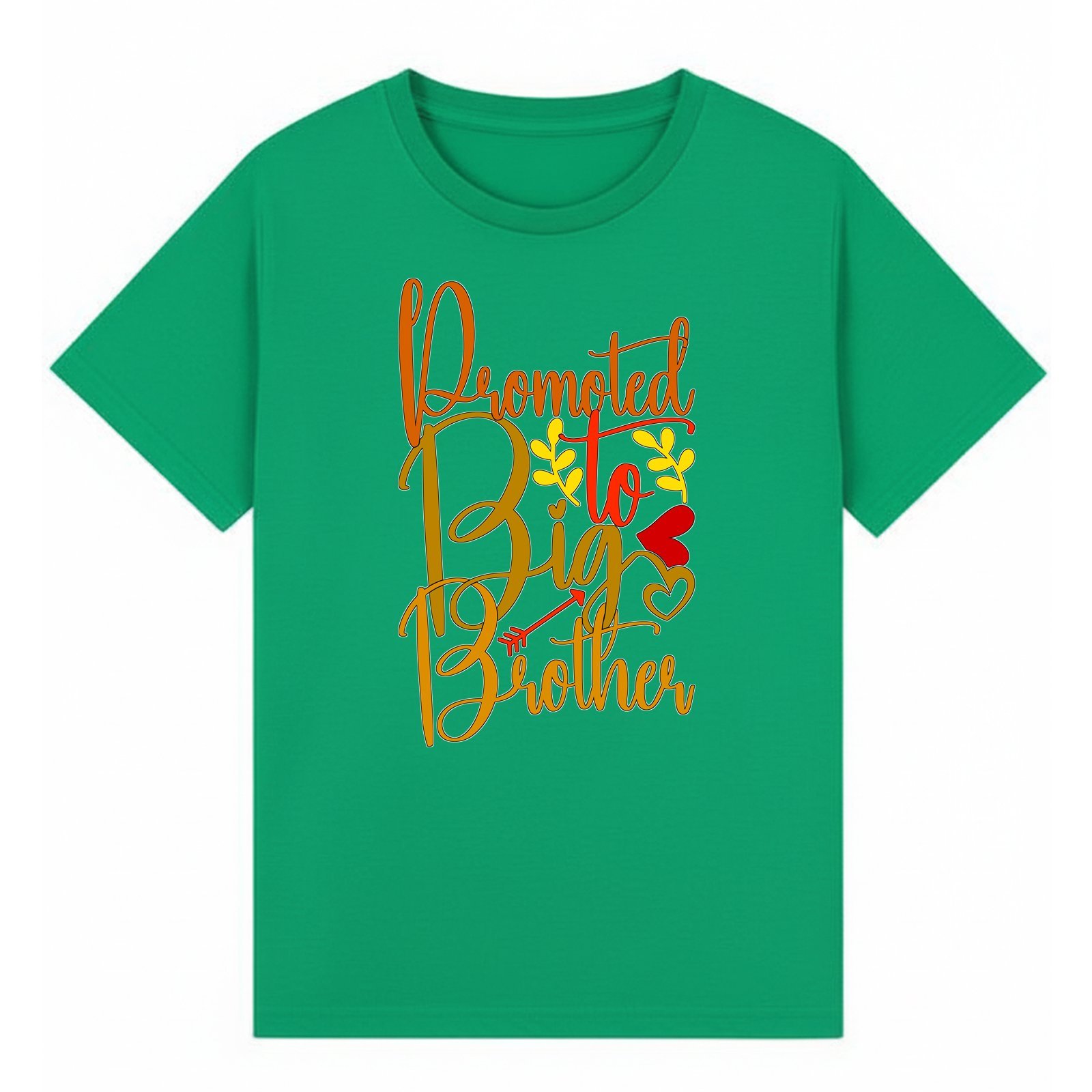 Promoted to Big Brother Warm Orange Script T-Shirt - Image 8
