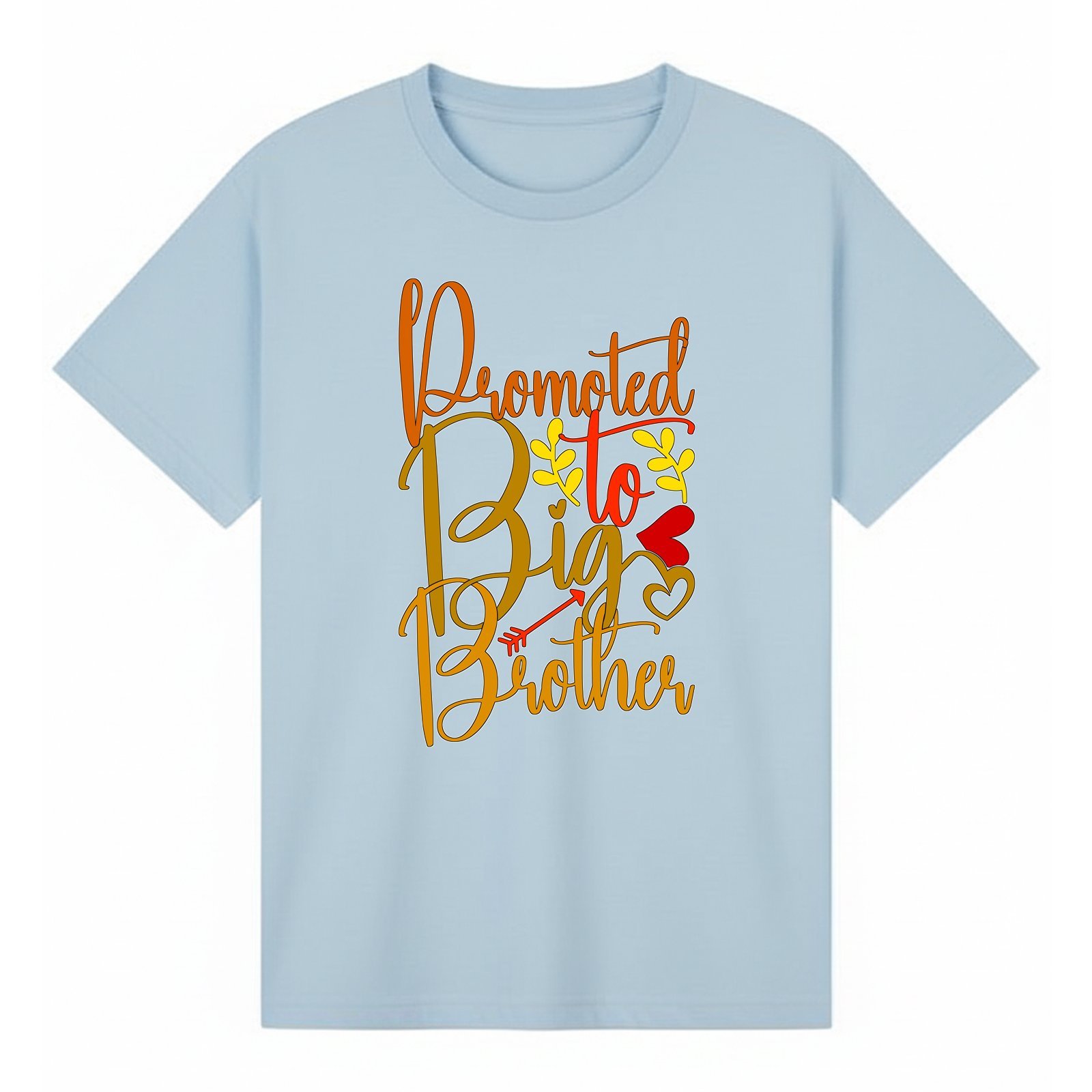 Promoted to Big Brother Warm Orange Script T-Shirt - Image 5