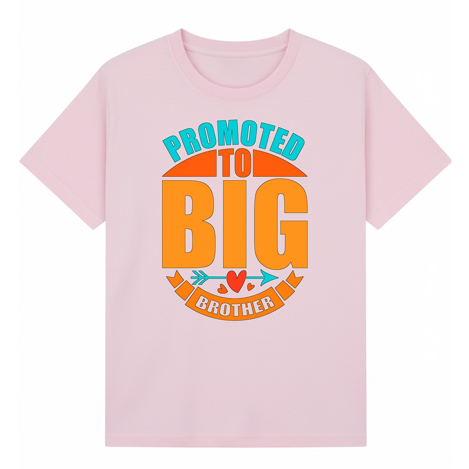 Promoted to Big Brother Orange And Turquoise Badge T-Shirt - Image 6