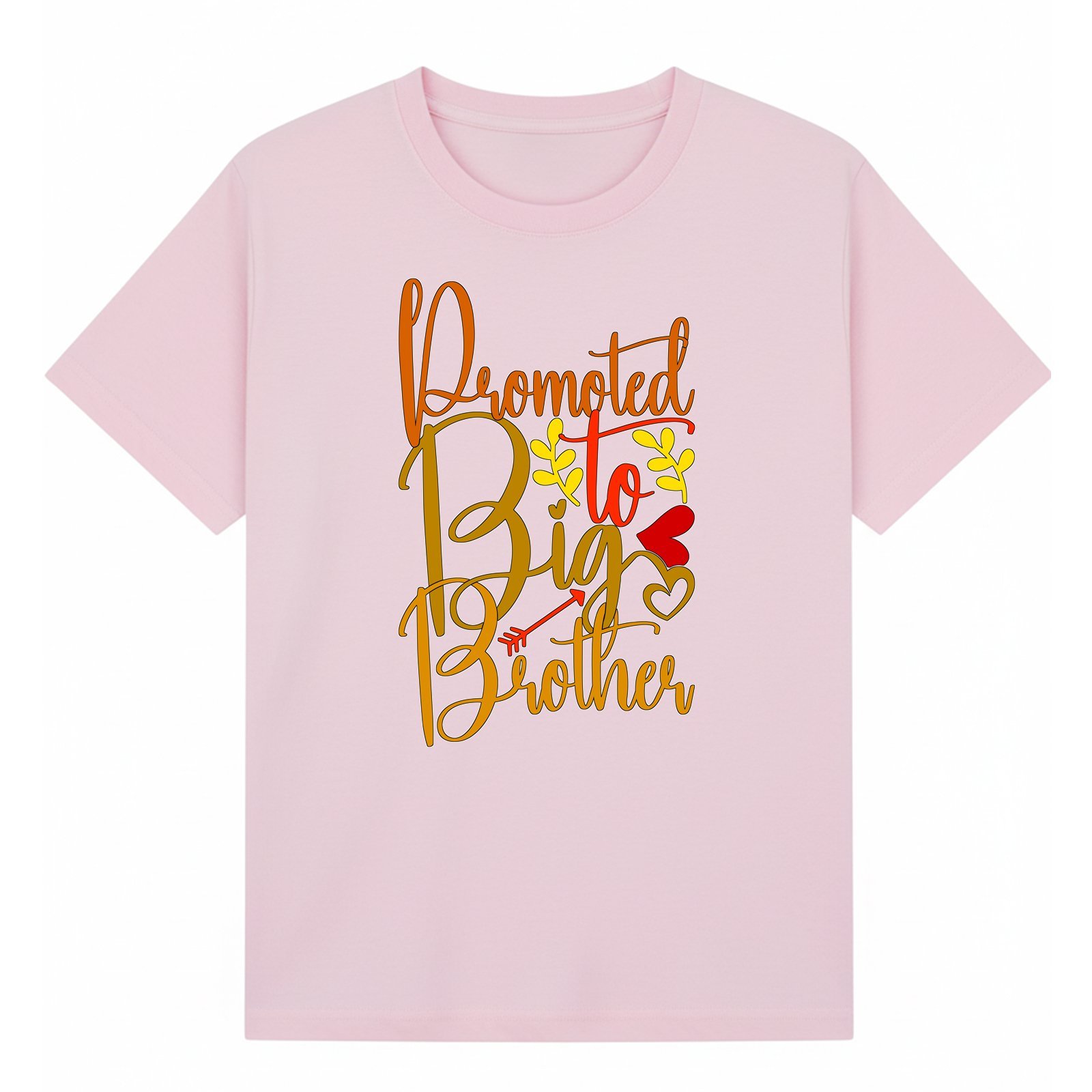 Promoted to Big Brother Warm Orange Script T-Shirt - Image 6