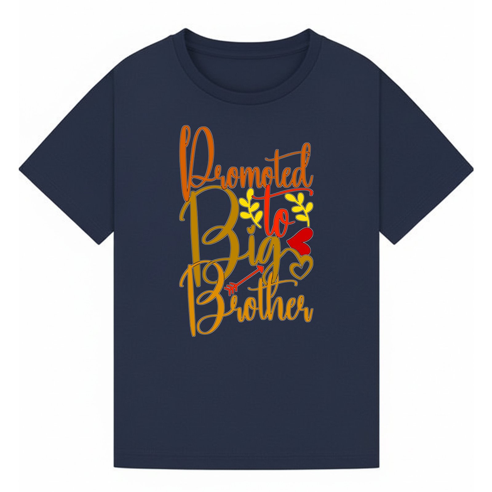 Promoted to Big Brother Warm Orange Script T-Shirt - Image 4