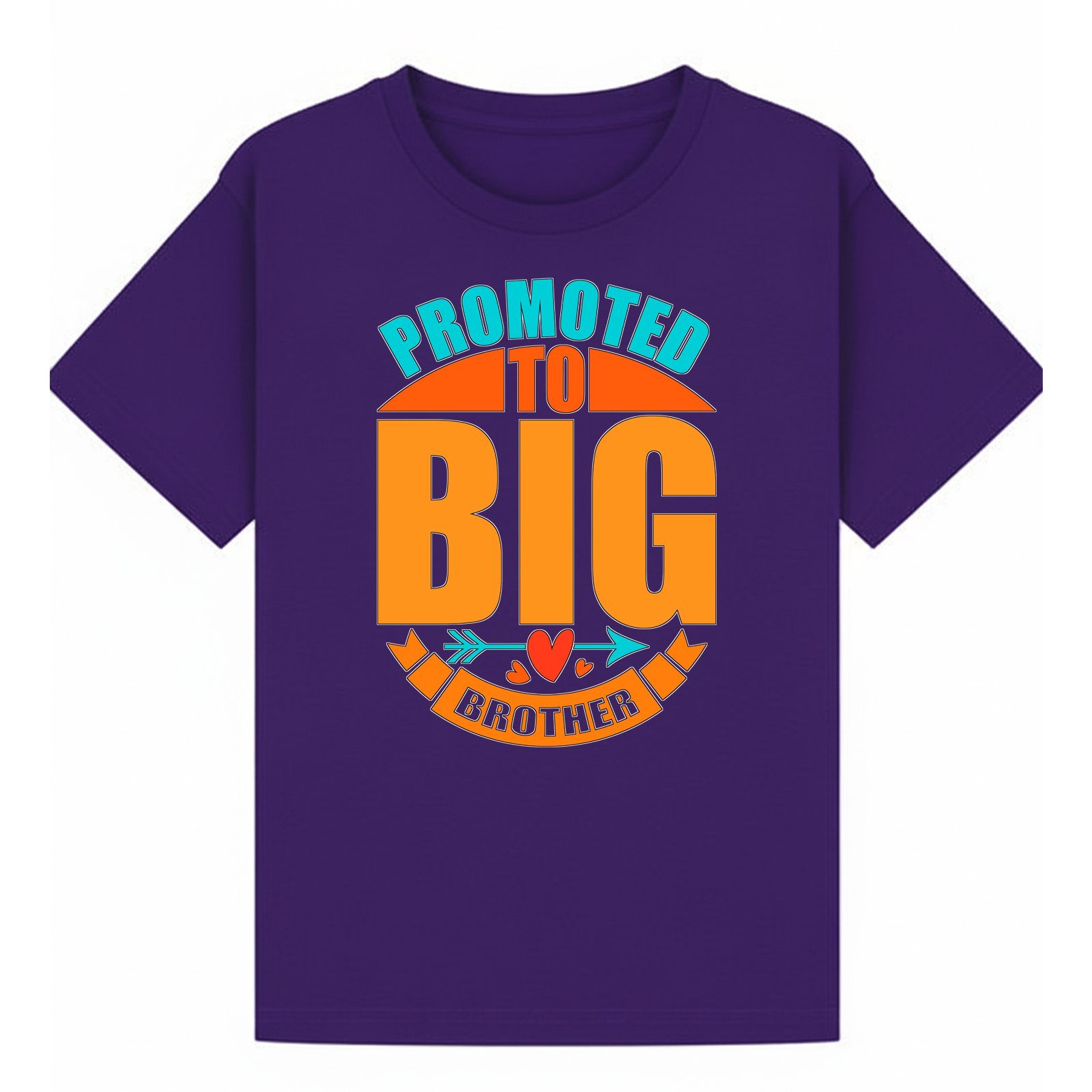 Promoted to Big Brother Orange And Turquoise Badge T-Shirt - Image 10