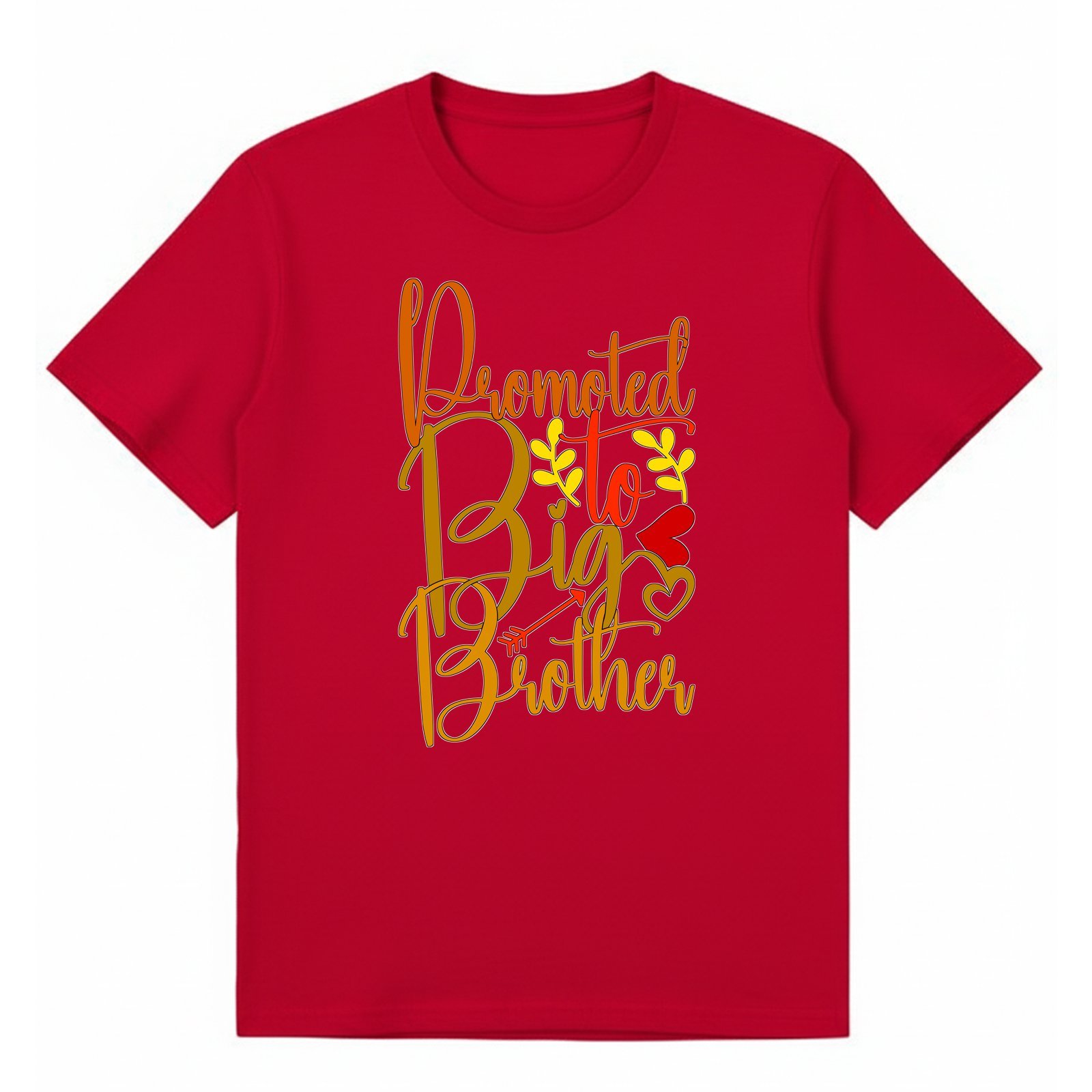 Promoted to Big Brother Warm Orange Script T-Shirt - Image 11