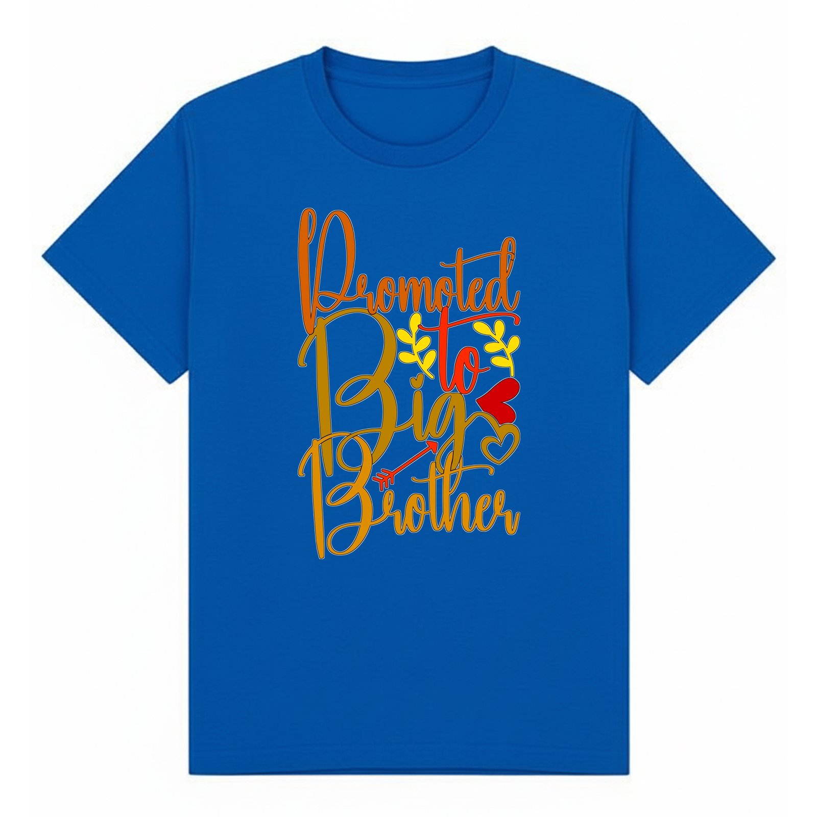 Promoted to Big Brother Warm Orange Script T-Shirt - Image 12
