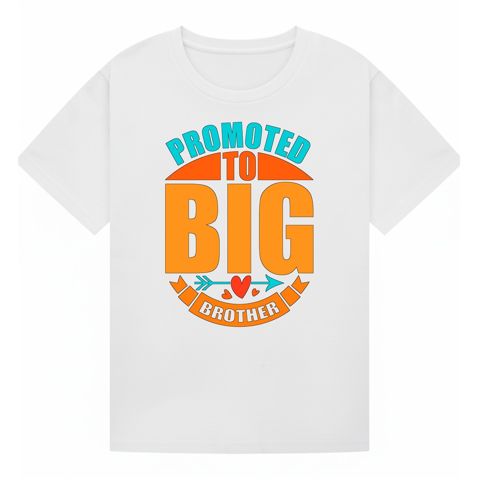 Promoted to Big Brother Orange And Turquoise Badge T-Shirt - Image 3