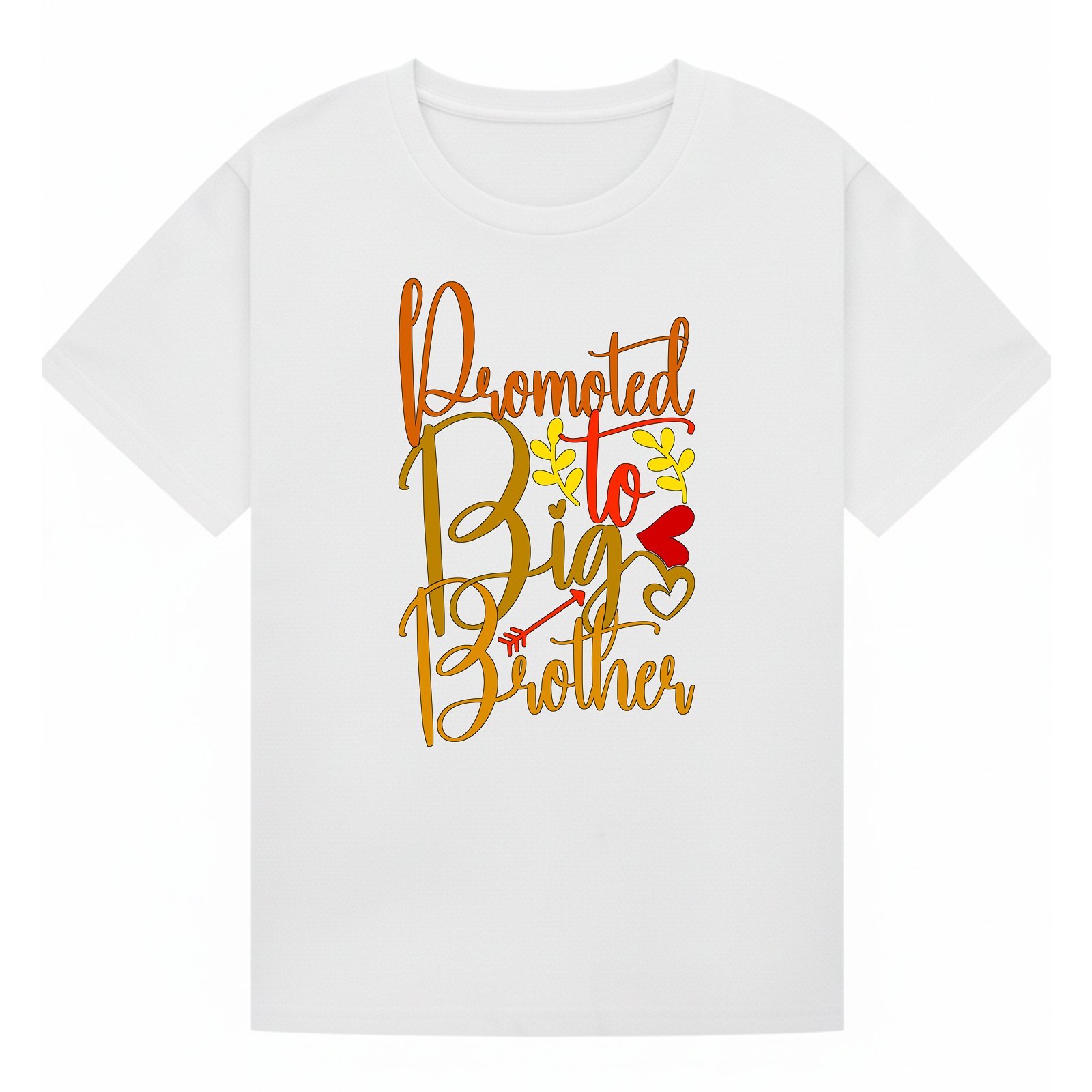 Promoted to Big Brother Warm Orange Script T-Shirt - Image 3