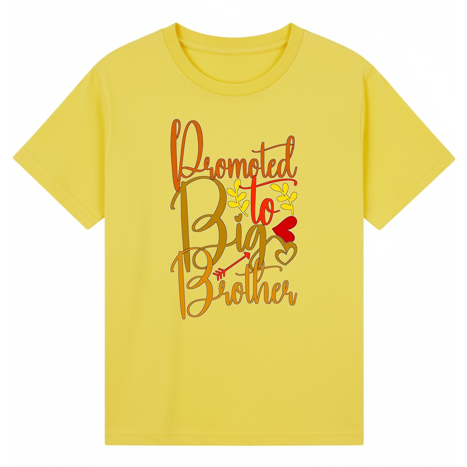 Promoted to Big Brother Warm Orange Script T-Shirt - Image 13