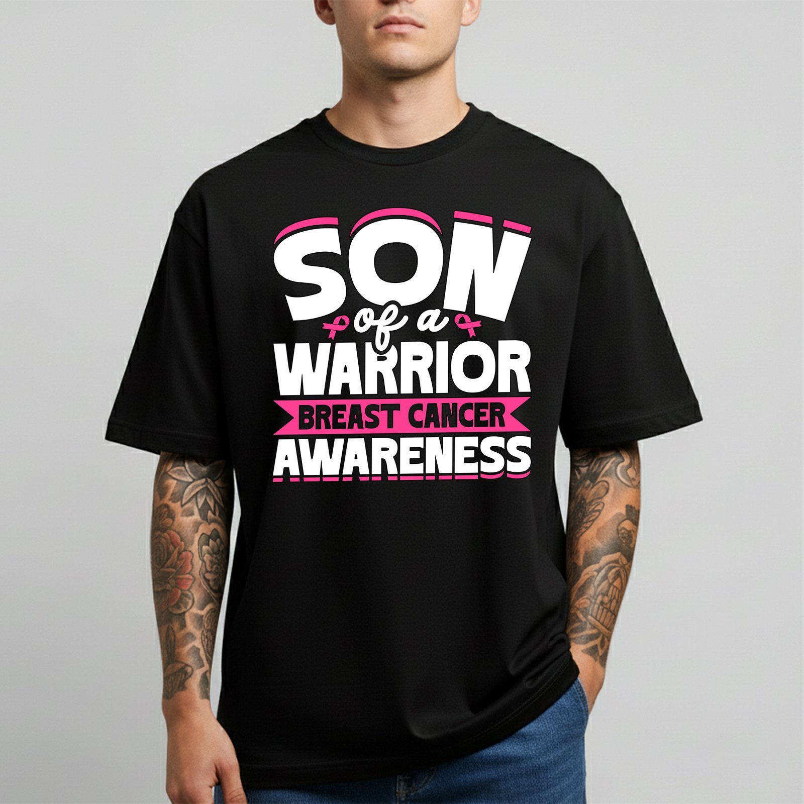 Design on a black adult T-shirt