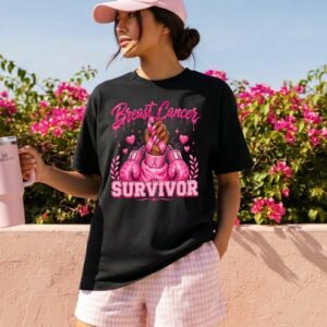 Design on a black adult T-shirt