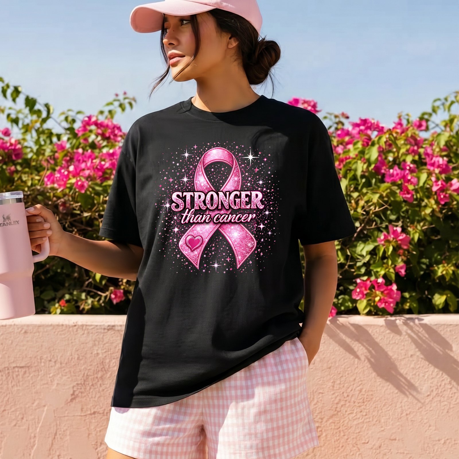 Design on a black adult T-shirt