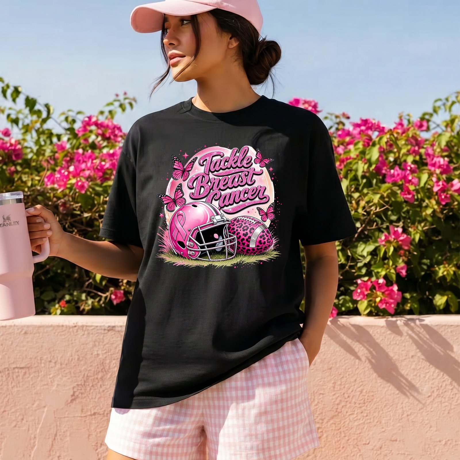 Design on a black adult T-shirt