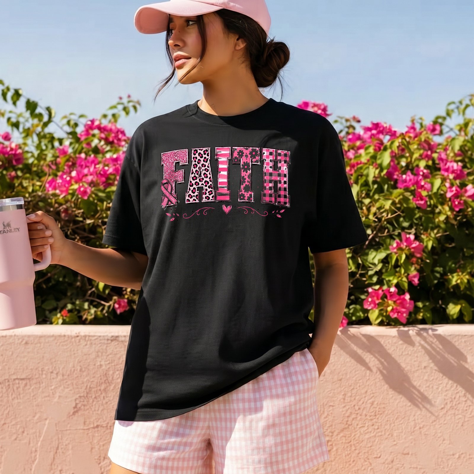 Design on a black adult T-shirt