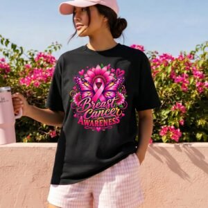 Design on a black adult T-shirt
