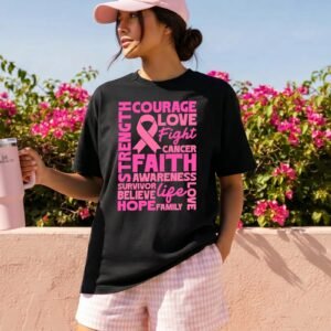 Design on a black adult T-shirt