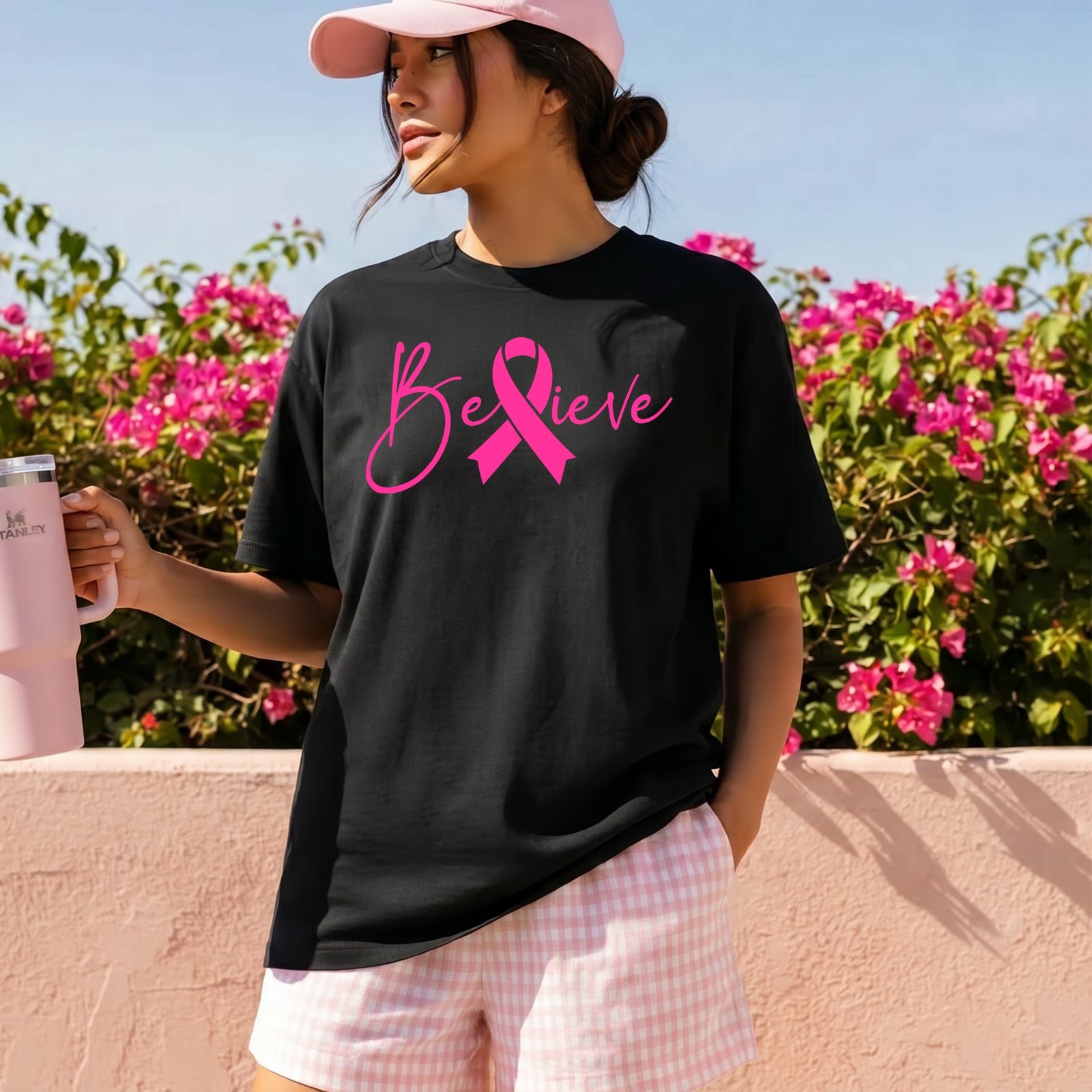Design on a black adult T-shirt