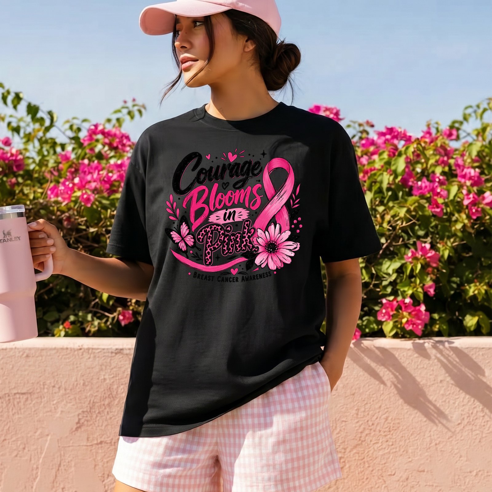 Design on a black adult T-shirt