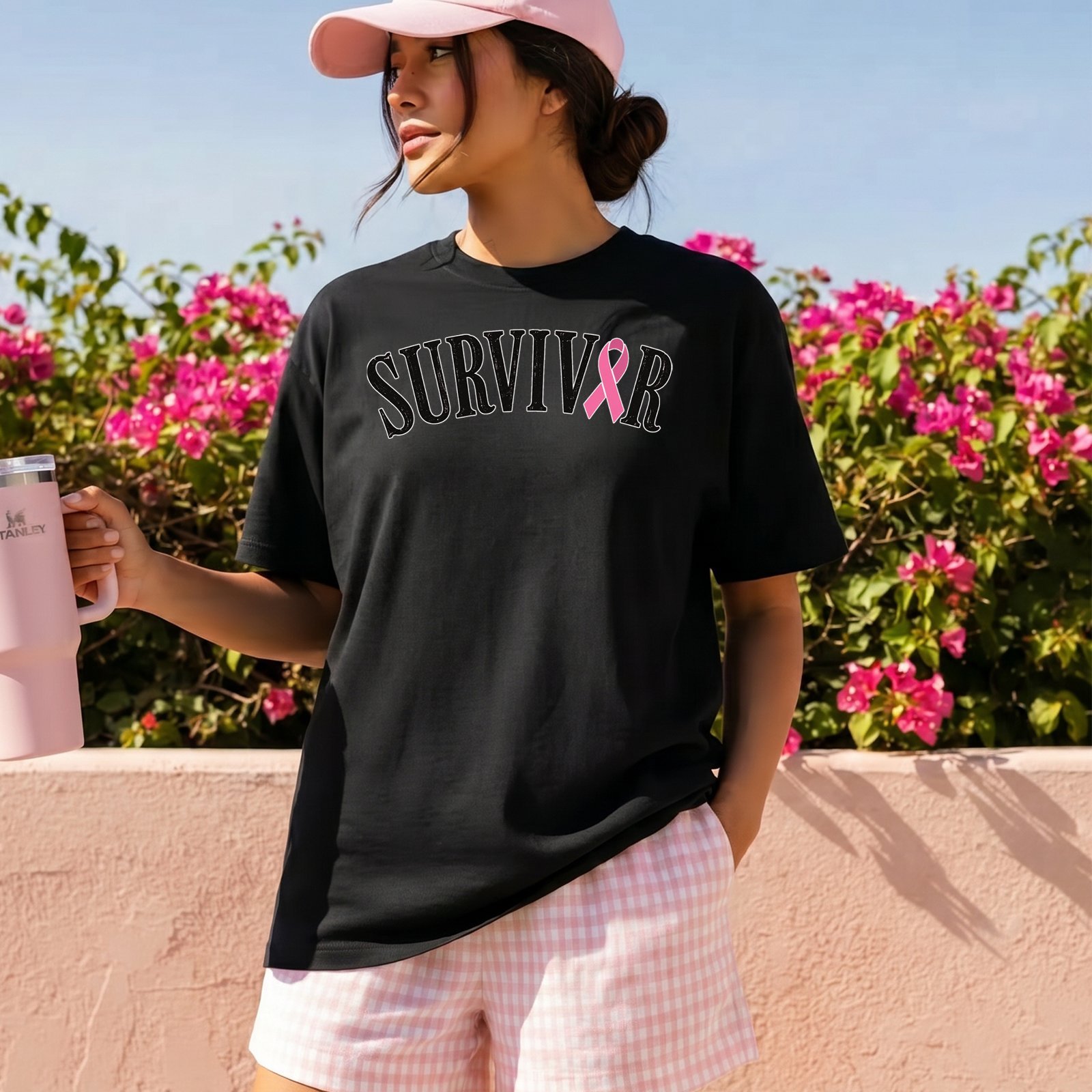 Design on a black adult T-shirt