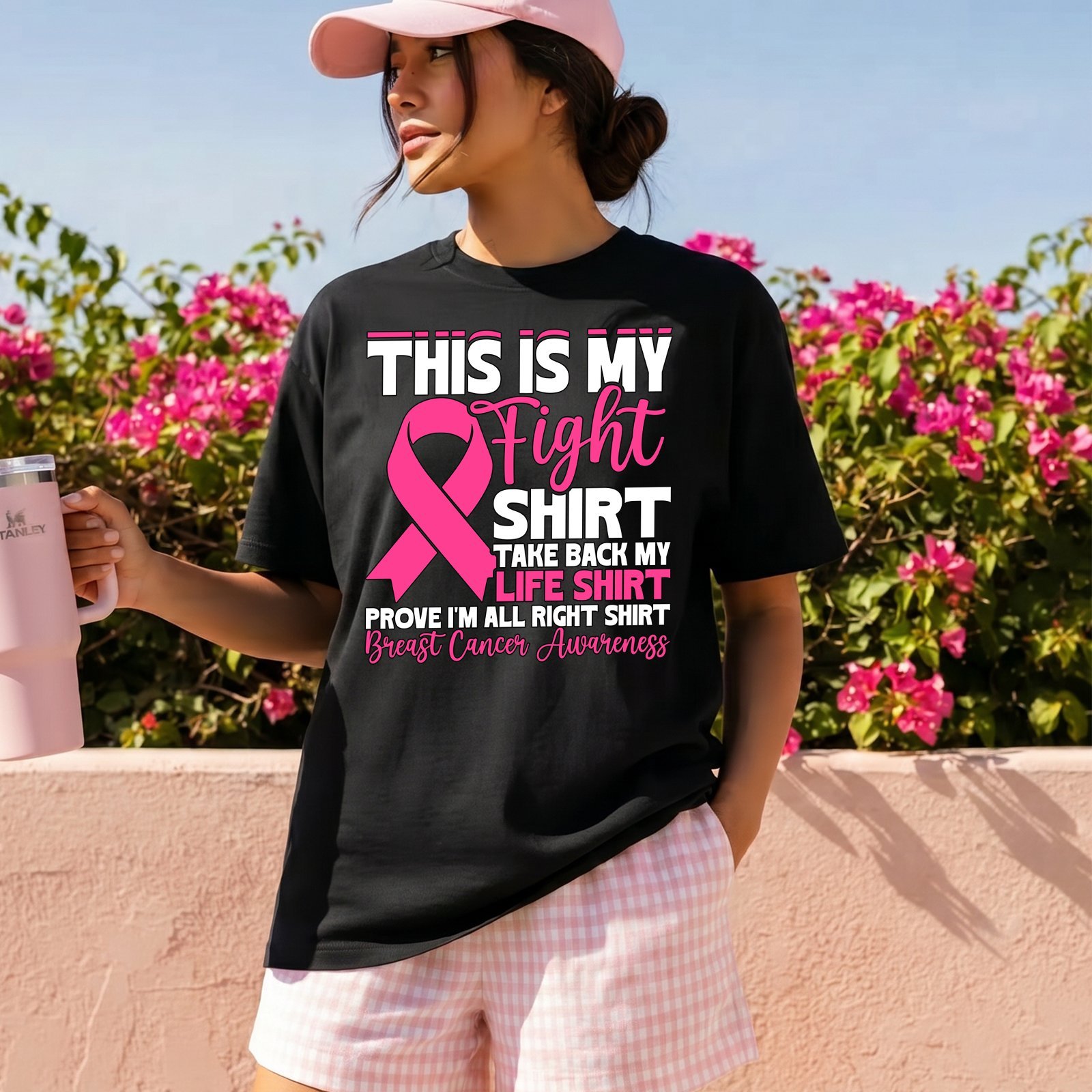 Design on a black adult T-shirt